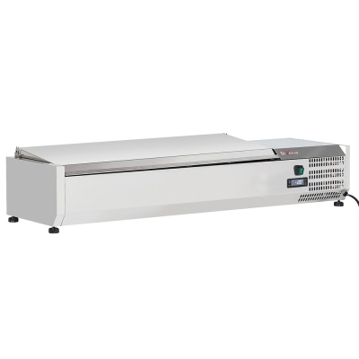 Structure réfrigérée 5 x GN 1/3 & 1x GN 1/2 -150 mm, avec couvercle inox WR-SY15-C3